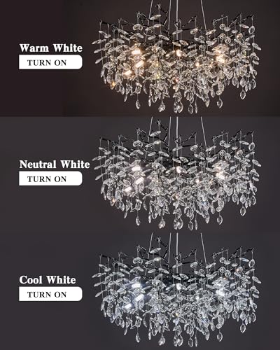 Modern Tree Branch Crystal Chandelier Luxury Black Crystal Pendant Lighting 30" Contemporary 10