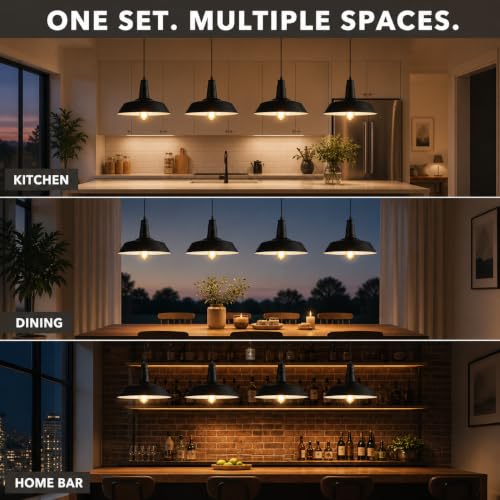 4 Pack Farmhouse Pendant Lights (4 Count)