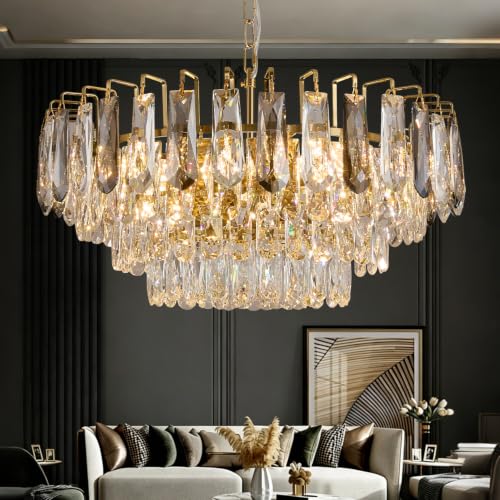 Gold Round Crystal Chandelier