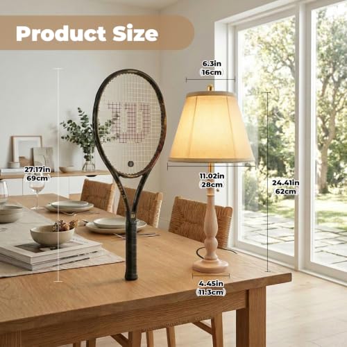 Farmhouse Table Lamps Rustic Bedroom Lamps 24.41" Wood Bedside Lamp
