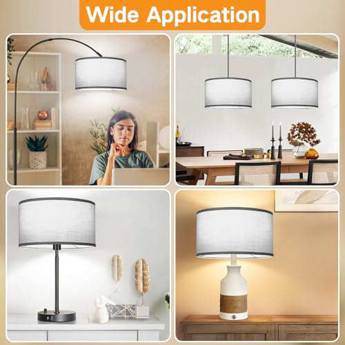 White Large Drum Lamp Shades for Floor Lamps