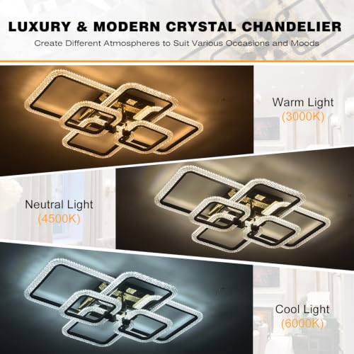 Remote Control Dimmable Square White Acrylic Ceiling Light