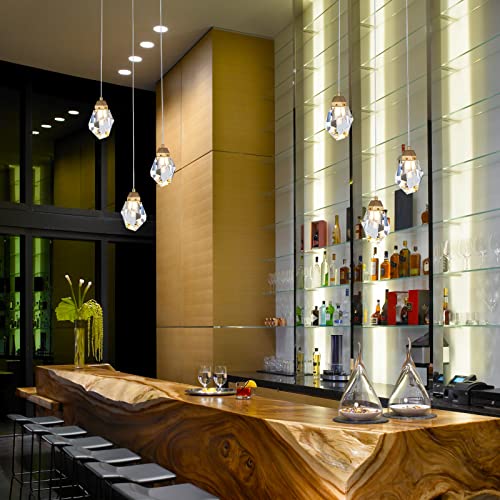 3 Lights Crystal Pendant Light Modern Cluster Chandelier