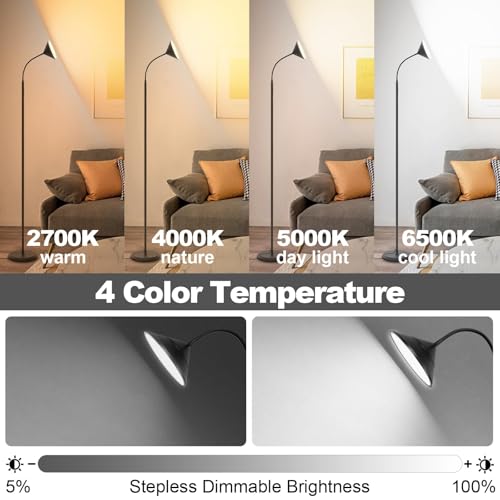 76" LED Floor Lamp (Black-76inch)