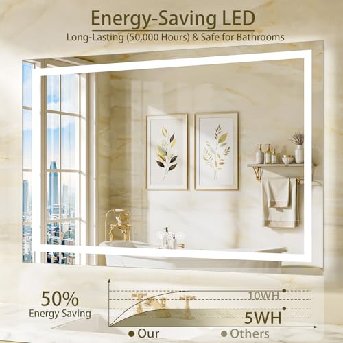 60"x40" LED Bathroom Mirror with Lights