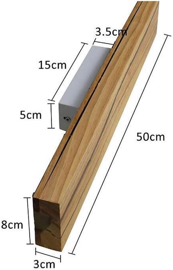 Modern Wood LED Wall Sconce Linear Bar Resin Cracked Design Natural Japandi Minimalist Fixture for Bathroom Vanity Mirror Hallway Bedroom Living Room Accent Light