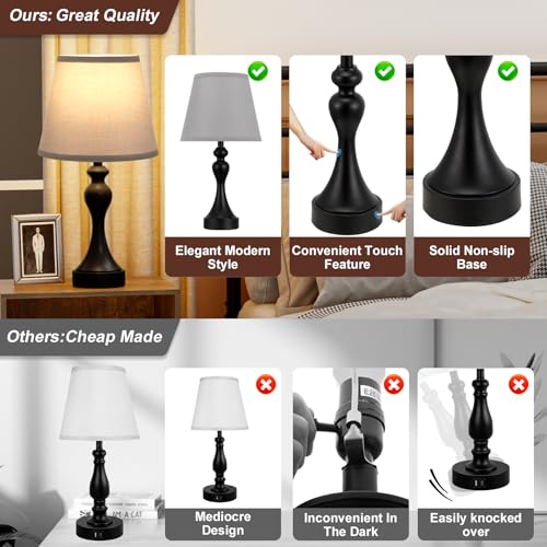 Touch Lamps for Nightstand (2 Count)