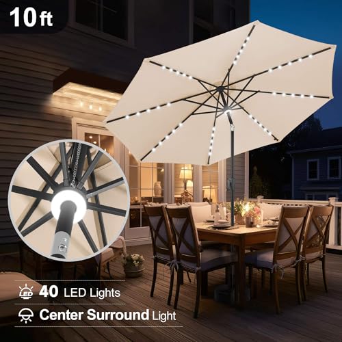 Solar Patio Umbrella with Centre Light
