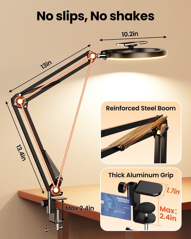 Magnetic Overhead Ring Light for Desk