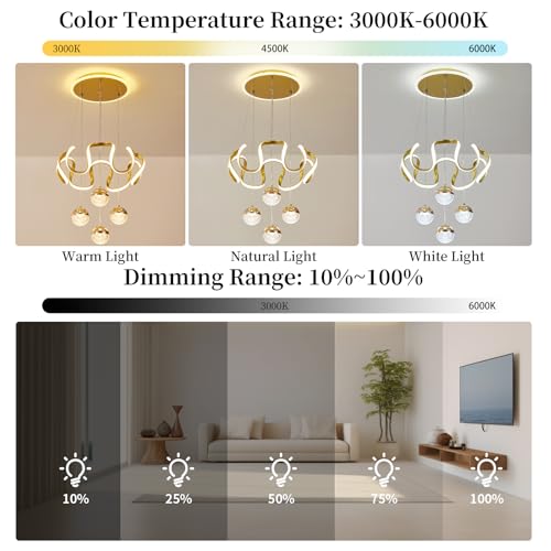 Modern Gold LED Chandeliers