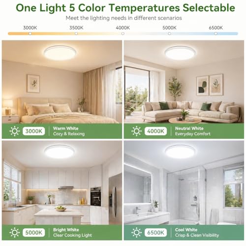 6Pack 12 Inch LED Flush Mount Ceiling Lights (6 Count)
