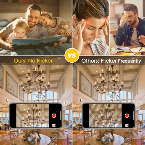 12 Pack Dimmable E12 LED Candelabra Bulbs 60W Equivalent (12 Count)