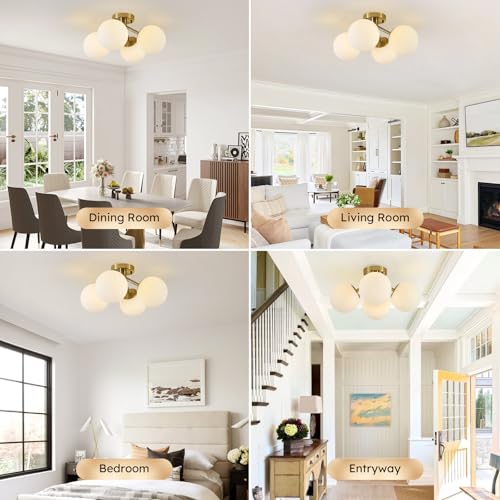 4 Light Mid Century Modern Ceiling Light