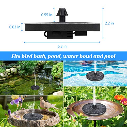 Upgraded Solar Fountain with 4 Easy Install Nozzle and Fixer