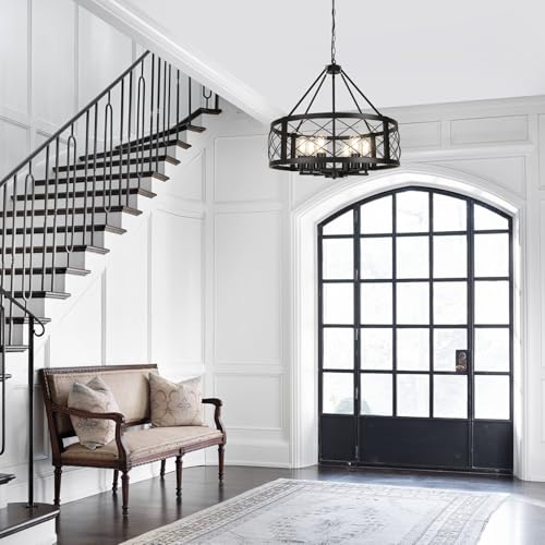 6 Light 22.5'' Farmhouse Chandelier for Dining Room Light Fixture (6 Count)
