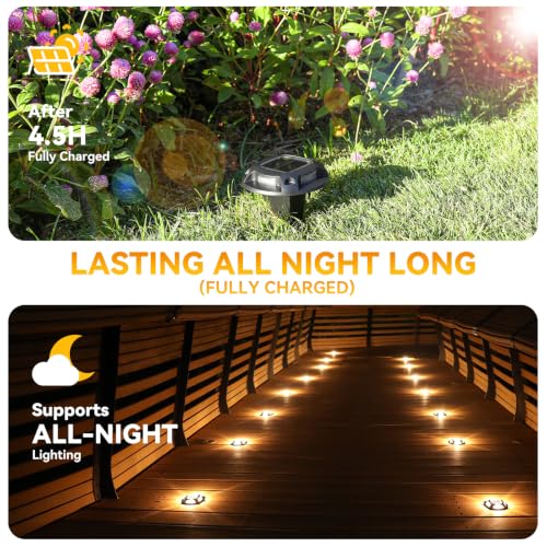 2 Colors in 1 Solar Driveway Lights 1 Pack with Ground Spike Design