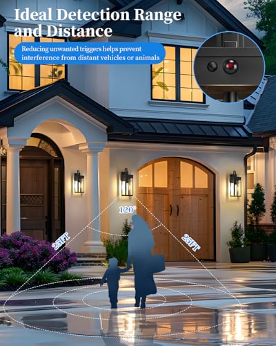 17" Solar Porch Lights Outdoor (2 Count)