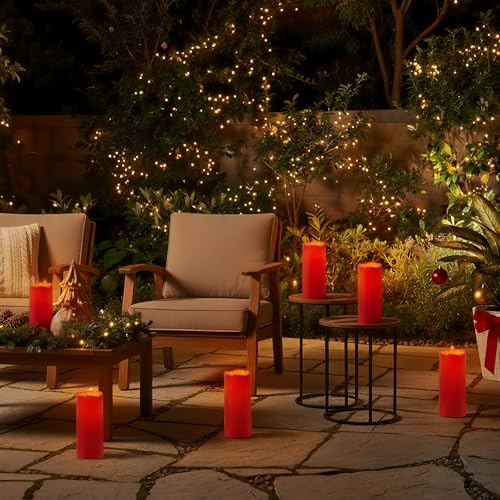 4"x10" Burgundy Flameless Candles (2 Count)