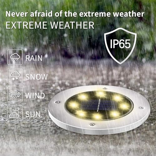 16 Pack 4.6 Inch Solar Ground Lights Outdoor (16 Count)