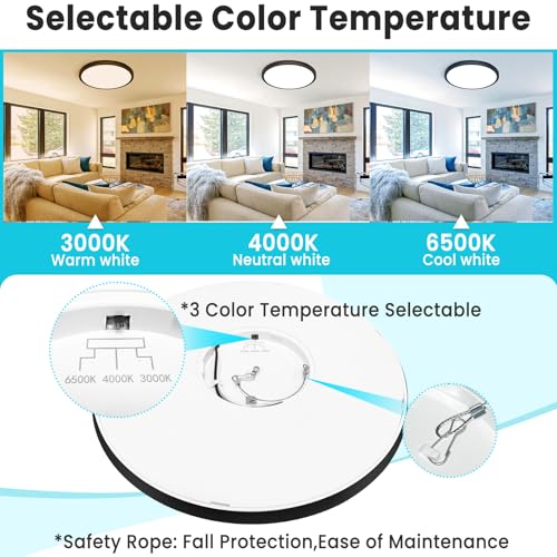 16Inch Flush Mount LED Ceiling Light Fixture (2 Count)