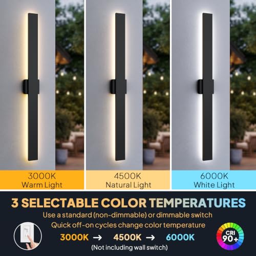 2 Pack LED Outdoor Wall Sconce Dimmable (47.2in)