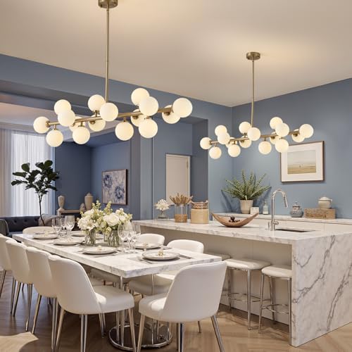 Gold Mid Century Modern Sputnik Chandeliers for Dining Room Light Fixture