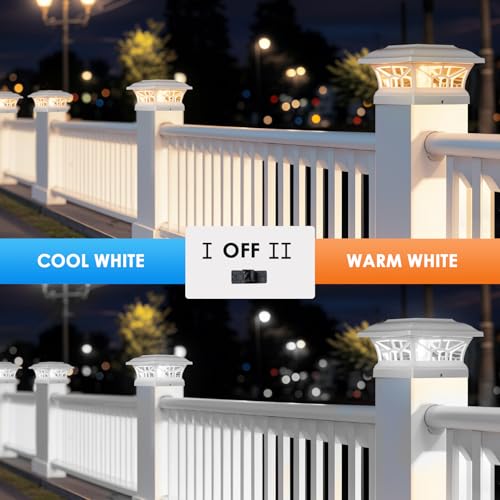 4 Pack Solar Post Cap Lights Outdoor Waterproof