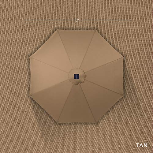 10ft Solar Polyester LED Lighted Patio Umbrella w (10 Feet)