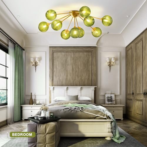 10 Light Gold Sputnik Chandelier