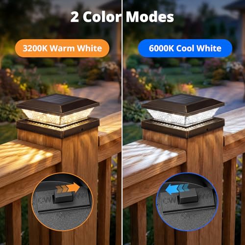 4x4 Solar Post Cap Lights Outdoor 8 Pack (8 Count)