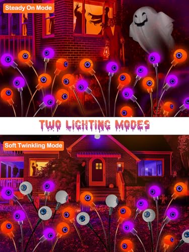 6 Pack Solar Halloween Decorations Outdoor 36 LED Solar Eyeball Lights (6 Count)