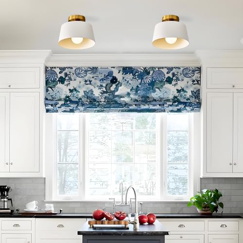 2 Pack White and Gold Modern Semi Flush Mount Ceiling Light Fxiture 10 in (2 Count)