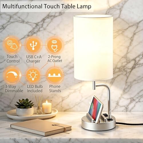 Touch Control USB Table Lamp with USB C