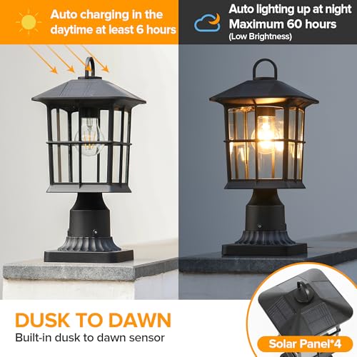 Outdoor Solar Lamp Post Light with Pier Mount Base