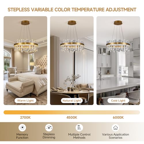 Modern Gold Crystal Led Chandelier