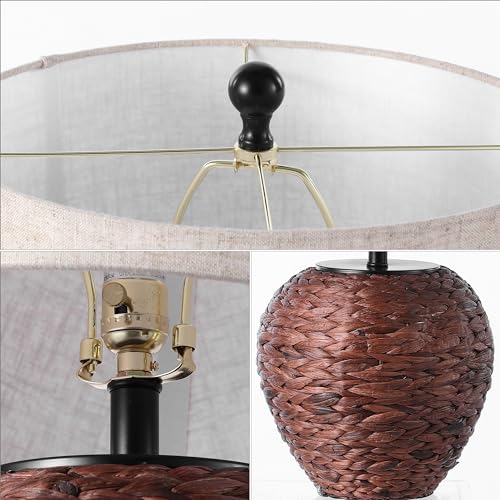 Alaro Table Lamp Woven Water Hyacinth Basket 24.5"