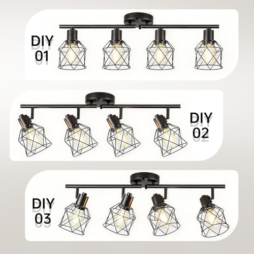 4 Lights Semi Flush Mount Ceiling Light
