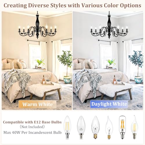 Large Black Farmhouse Chandelier