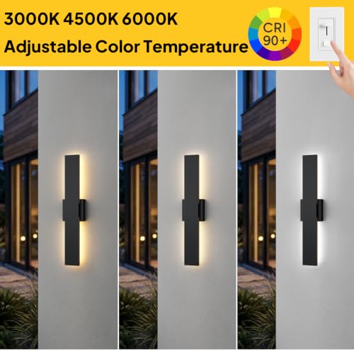 2 Pack 23.6 inch Modern LED Outdoor Wall Light