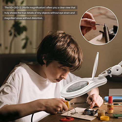 Bifocal LED Magnifying Lamp with Clamp