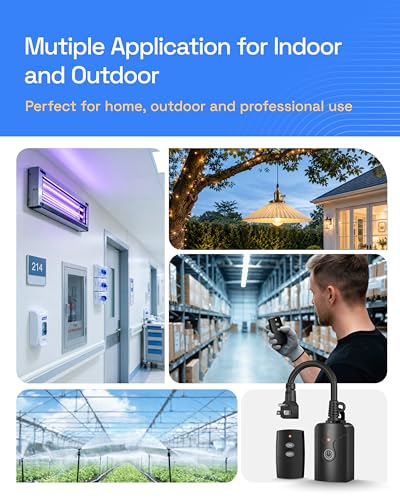 Remote Control Outlets Outdoor Waterproof Indoor Wireless Light Switch (3 Count)