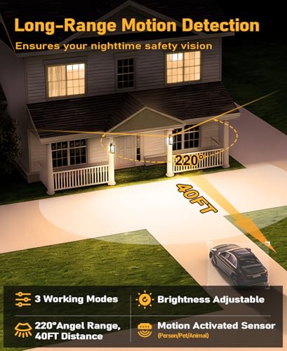 Motion Sensor Outdoor Lights Wall Mount (3 Count)