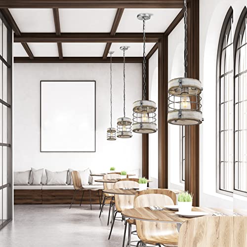 Retro Industrial Metal and Wood Chandelier 1