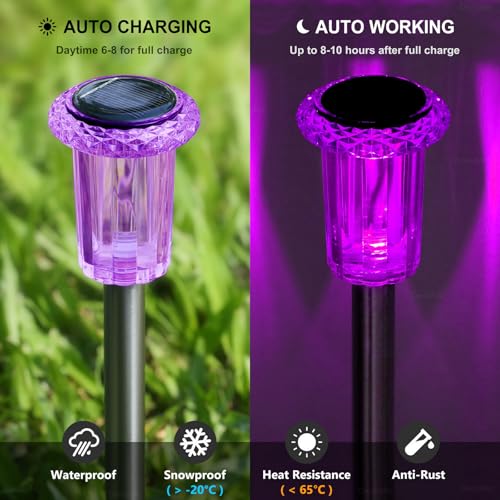 Solar Halloween Lights Outdoor 15 Pack Purple LED Halloween Decor (15 Count)