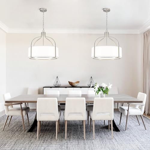 20.5" Modern Brushed Nickel Drum Chandelier