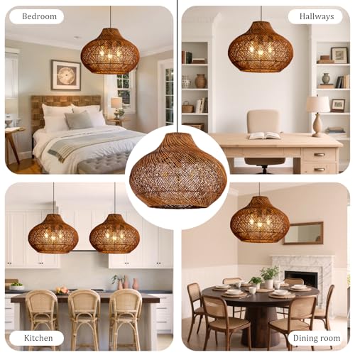 18.9" Rattan Pendant Light