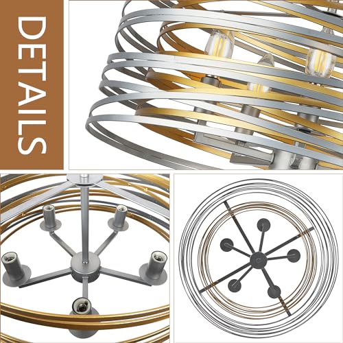 19.7'' Double Round Metal Chandelier