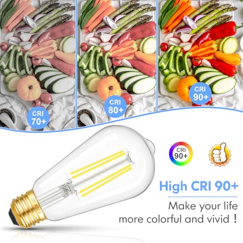 Dimmable ST58 Antique Clear Vintage Edison LED Light Bulbs (4 Count)