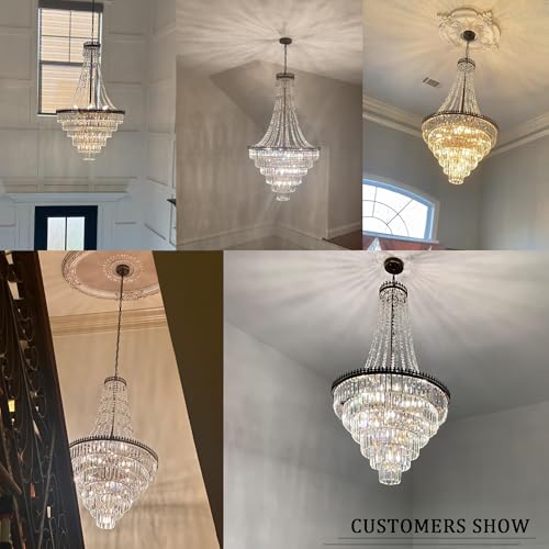 French Empire Crystal Chandelier for Entryway 12 Lights