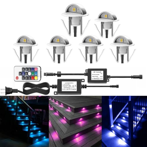 6 Pack LED Stair Lights Kit Low Voltage Waterproof IP65 Outdoor 1 (6 Count)